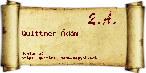 Quittner Ádám névjegykártya